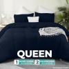 imageUtopia Bedding Duvet Cover Set with Pillowcases  3 Pieces Bedding Duvet Cover with Zipper Closure  1 Duvet Cover with 2 Pillowcases  Soft Brushed Microfiber Queen WhiteNavy