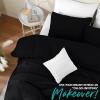 imageUtopia Bedding Duvet Cover Set with Pillowcases  3 Pieces Bedding Duvet Cover with Zipper Closure  1 Duvet Cover with 2 Pillowcases  Soft Brushed Microfiber Queen WhiteBlack
