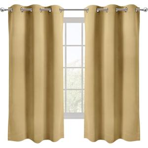 imageUtopia Bedding Blackout Curtains for Bedroom Grommet Window Curtains 84 Inch Length 2 Panels Thermal Insulated Drapes for Living Room Navy 52W x 84L InchesBiscotti Beige