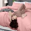 imageUtopia Bedding Duvet Cover King Size  1 Duvet Cover with 2 Pillow Shams  3 Pieces Comforter Cover with Zipper Closure  Ultra Soft Brushed Microfiber 104 X 90 Inches King Quatrefoil NavyPink