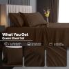 imageUtopia Bedding Deep Pocket Queen Sheet Set  Fits Mattresses Up to 21 inches  4 Piece Bed Sheets Soft Cooling Sheets  Fade ampamp Shrink Resistant  Denim BlueBrown