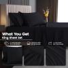 imageUtopia Bedding Deep Pocket Queen Sheet Set  Fits Mattresses Up to 21 inches  4 Piece Bed Sheets Soft Cooling Sheets  Fade ampamp Shrink Resistant  Denim BlueBlack