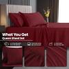 imageUtopia Bedding Deep Pocket Queen Sheet Set  Fits Mattresses Up to 21 inches  4 Piece Bed Sheets Soft Cooling Sheets  Fade ampamp Shrink Resistant  Denim BlueBurgundy