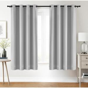 imageUtopia Bedding Blackout Curtains for Bedroom Grommet Window Curtains 63 Inch Length 2 Panels Thermal Insulated Drapes for Living Room Burgundy 52W x 63L InchesGreyish White