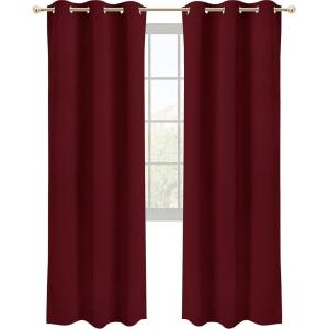 imageUtopia Bedding Blackout Curtains for Bedroom Grommet Window Curtains 63 Inch Length 2 Panels Thermal Insulated Drapes for Living Room Burgundy 52W x 63L InchesBurgundy
