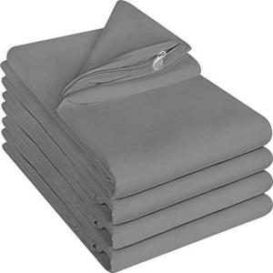 imageUtopia Bedding Queen Pillow Protectors  Pack of 2  Zipper Closure  Soft Brushed Microfiber Fabric  Shrinkage and Fade Resistant Pillow Protectors Queen Size 20 X 30 Inches WhiteGrey