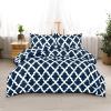 imageUtopia Bedding  Comforter Set with 2 Pillow Shams  3 Pieces Bedding Comforter Sets  Down Alternative Comforter  Soft and Comfortable  Machine Washable Plum QueenQuatrefoil Navy