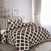imageUtopia Bedding  Comforter Set with 2 Pillow Shams  3 Pieces Bedding Comforter Sets  Down Alternative Comforter  Soft and Comfortable  Machine Washable Plum QueenQuatrefoil Chocolate