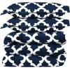 imageUtopia Bedding  Comforter Set with 2 Pillow Shams  3 Pieces Bedding Comforter Sets  Down Alternative Comforter  Soft and Comfortable  Machine Washable Plum QueenQuatrefoil Navy
