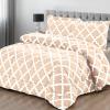 imageUtopia Bedding  Comforter Set with 2 Pillow Shams  3 Pieces Bedding Comforter Sets  Down Alternative Comforter  Soft and Comfortable  Machine Washable Plum QueenQuatrefoil Beige