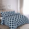 imageUtopia Bedding  Comforter Set with 2 Pillow Shams  3 Pieces Bedding Comforter Sets  Down Alternative Comforter  Soft and Comfortable  Machine Washable Plum QueenQuatrefoil Navy