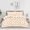 imageUtopia Bedding  Comforter Set with 2 Pillow Shams  3 Pieces Bedding Comforter Sets  Down Alternative Comforter  Soft and Comfortable  Machine Washable Plum QueenQuatrefoil Beige