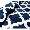 imageUtopia Bedding  Comforter Set with 2 Pillow Shams  3 Pieces Bedding Comforter Sets  Down Alternative Comforter  Soft and Comfortable  Machine Washable Plum QueenQuatrefoil Navy