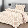 imageUtopia Bedding  Comforter Set with 2 Pillow Shams  3 Pieces Bedding Comforter Sets  Down Alternative Comforter  Soft and Comfortable  Machine Washable Plum QueenQuatrefoil Beige