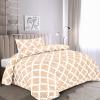 imageUtopia Bedding  Comforter Set with 2 Pillow Shams  3 Pieces Bedding Comforter Sets  Down Alternative Comforter  Soft and Comfortable  Machine Washable Plum QueenQuatrefoil Beige