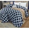imageUtopia Bedding King Comforter Set Arrow White Printed Comforters King Size 3 Piece Lightweight All Season Down Alternative Bedding Set with 1 Comforter 90 x 102 in and 2 Pillow Shams 20 x 36 inQuatrefoil Navy