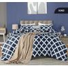 imageUtopia Bedding King Comforter Set Arrow White Printed Comforters King Size 3 Piece Lightweight All Season Down Alternative Bedding Set with 1 Comforter 90 x 102 in and 2 Pillow Shams 20 x 36 inQuatrefoil Navy