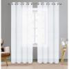 imageUtopia Bedding Sheer Curtains Grommet Top Voile Window Treatment 2 Panel Set  Luxurious Semi Transparent Drapes for Living Room and Bedroom 54 x 84 inches White