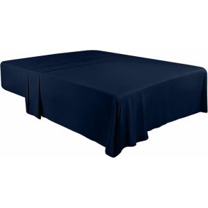 imageUtopia Bedding Flat Sheets  Pack of 24  Soft Brushed Microfiber Fabric  Shrinkage ampamp Fade Resistant Top Sheet  Easy Care Navy Queen