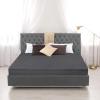 imageUtopia Bedding Quilted Fitted Mattress Pad Queen Size Elastic Fitted Mattress Topper Protector and Cover Stretches up to 16 Inches Deep Machine Washable Quatrefoil BeigeGrey