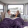 imageUtopia Bedding Sherpa Blanket California King Size Plum 102x96 Inches  Soft Plush Fleece Reversible Blanket for Bed Sofa Couch Camping and Travel