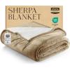 imageUtopia Bedding Sherpa Blanket California King Size Camel 102x96 Inches  Soft Plush Fleece Reversible Blanket for Bed Sofa Couch Camping and Travel