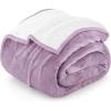 imageUtopia Bedding Sherpa Blanket California King Size Lilac 102x96 Inches  Soft Plush Fleece Reversible Blanket for Bed Sofa Couch Camping and Travel