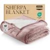 imageUtopia Bedding Sherpa Blanket California King Size Rose Pink 102x96 Inches  Soft Plush Fleece Reversible Blanket for Bed Sofa Couch Camping and Travel