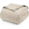 imageUtopia Bedding Queen Waffle Blanket Soft Lightweight Breathable Cotton Blend Bed Blanket for All Seasons Luxury Throws for Bed Couch and Sofa KhakiKhaki
