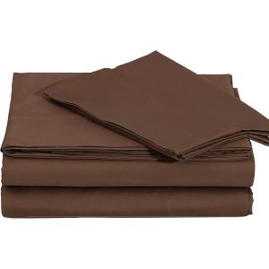 imageCotton Sateen Bed Sheet Set  300 Thread count Full Dark Brown