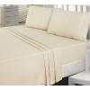 imageCotton Sateen Twin BedSheetSet Beige  3 Piece Bedding Set Flat Sheet Fitted Sheet and a Pillow Case  by Utopia Bedding Twin Beige
