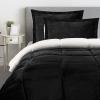 imageUtopia Bedding Micromink Sherpa Fleece Queen Comforter Set with 2 Pillow Shams Plush and Warm Bedding Comforter Sets Down Alternative Comforter Ultra Soft and Cozy Comforter Set Queen BlackBlack