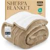 imageUtopia Bedding Sherpa Blanket Twin Size Camel 60x80 Inches  Soft Lightweight Plush Fleece Reversible Winter Blanket for Bed Sofa Couch Camping and Travel