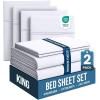 imageUtopia Bedding Twin Sheet Set  3 Piece Bed Sheets for Twin Size Bed Soft and Breathable Microfiber Includes 1 Fitted Sheet 1 Flat Sheet and 1 Pillowcase GreyWhite