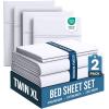 imageUtopia Bedding Twin Sheet Set  3 Piece Bed Sheets for Twin Size Bed Soft and Breathable Microfiber Includes 1 Fitted Sheet 1 Flat Sheet and 1 Pillowcase GreyWhite