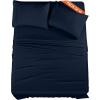 imageUtopia Bedding Twin Sheet Set  3 Piece Bed Sheets for Twin Size Bed Soft and Breathable Microfiber Includes 1 Fitted Sheet 1 Flat Sheet and 1 Pillowcase GreyNavy Blue