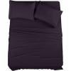 imageUtopia Bedding Twin Sheet Set  3 Piece Bed Sheets for Twin Size Bed Soft and Breathable Microfiber Includes 1 Fitted Sheet 1 Flat Sheet and 1 Pillowcase GreyDark Purple