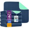 imageUtopia Bedding Washable Pee Pads for Dogs 18quot x 24quot Pack of 4 Waterproof Incontinence Bed Pads for Adults Elderly and Kids Heavy Absorbency Pet Training Pads for Sofa and Couch White BlueNavyGreen