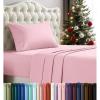 imageUtopia Bedding Twin Sheet Set  3 Piece Bed Sheets for Twin Size Bed Soft and Breathable Microfiber Includes 1 Fitted Sheet 1 Flat Sheet and 1 Pillowcase GreyCrystal Pink