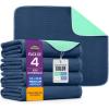 imageUtopia Bedding Washable Pee Pads for Dogs 18quot x 24quot Pack of 4 Waterproof Incontinence Bed Pads for Adults Elderly and Kids Heavy Absorbency Pet Training Pads for Sofa and Couch White BlueNavyGreen