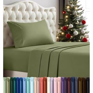 imageUtopia Bedding Twin Sheet Set  3 Piece Bed Sheets for Twin Size Bed Soft and Breathable Microfiber Includes 1 Fitted Sheet 1 Flat Sheet and 1 Pillowcase GreyOlive