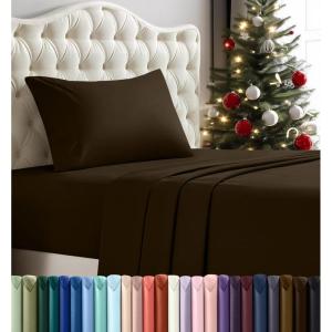 imageUtopia Bedding Twin Sheet Set  3 Piece Bed Sheets for Twin Size Bed Soft and Breathable Microfiber Includes 1 Fitted Sheet 1 Flat Sheet and 1 Pillowcase GreyBrown