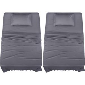 imageUtopia Bedding Twin Sheet Set  3 Piece Bed Sheets for Twin Size Bed Soft and Breathable Microfiber Includes 1 Fitted Sheet 1 Flat Sheet and 1 Pillowcase GreyGrey