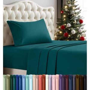 imageUtopia Bedding Twin Sheet Set  3 Piece Bed Sheets for Twin Size Bed Soft and Breathable Microfiber Includes 1 Fitted Sheet 1 Flat Sheet and 1 Pillowcase GreyTeal Green