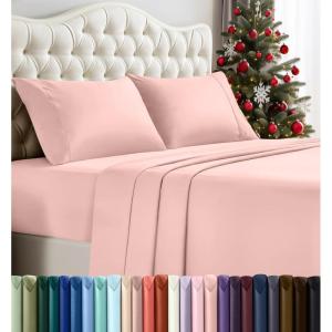 imageUtopia Bedding Twin Sheet Set  3 Piece Bed Sheets for Twin Size Bed Soft and Breathable Microfiber Includes 1 Fitted Sheet 1 Flat Sheet and 1 Pillowcase GreyTea Pink