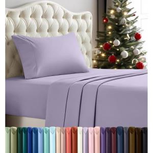 imageUtopia Bedding Twin Sheet Set  3 Piece Bed Sheets for Twin Size Bed Soft and Breathable Microfiber Includes 1 Fitted Sheet 1 Flat Sheet and 1 Pillowcase GreyLavender