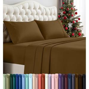 imageUtopia Bedding Twin Sheet Set  3 Piece Bed Sheets for Twin Size Bed Soft and Breathable Microfiber Includes 1 Fitted Sheet 1 Flat Sheet and 1 Pillowcase GreyMocha