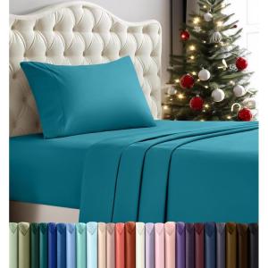 imageUtopia Bedding Twin Sheet Set  3 Piece Bed Sheets for Twin Size Bed Soft and Breathable Microfiber Includes 1 Fitted Sheet 1 Flat Sheet and 1 Pillowcase GreyDenim Blue