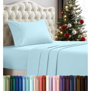 imageUtopia Bedding Twin Sheet Set  3 Piece Bed Sheets for Twin Size Bed Soft and Breathable Microfiber Includes 1 Fitted Sheet 1 Flat Sheet and 1 Pillowcase GreyIce Blue