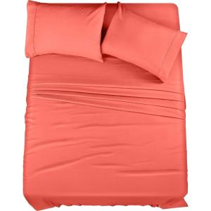 imageUtopia Bedding Twin Sheet Set  3 Piece Bed Sheets for Twin Size Bed Soft and Breathable Microfiber Includes 1 Fitted Sheet 1 Flat Sheet and 1 Pillowcase GreyCoral